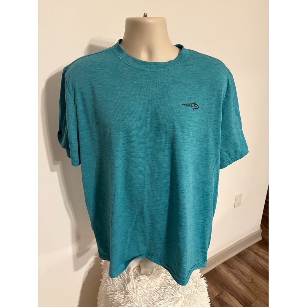 REEL LIFE MESN T SHIRT SIZE XLARGE PEACH SHORT‎ SLEEVE FISHING OUTDOOR